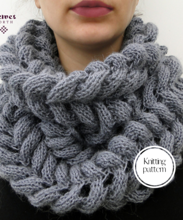 Modern cowl knitting pattern Scarf knitting pattern