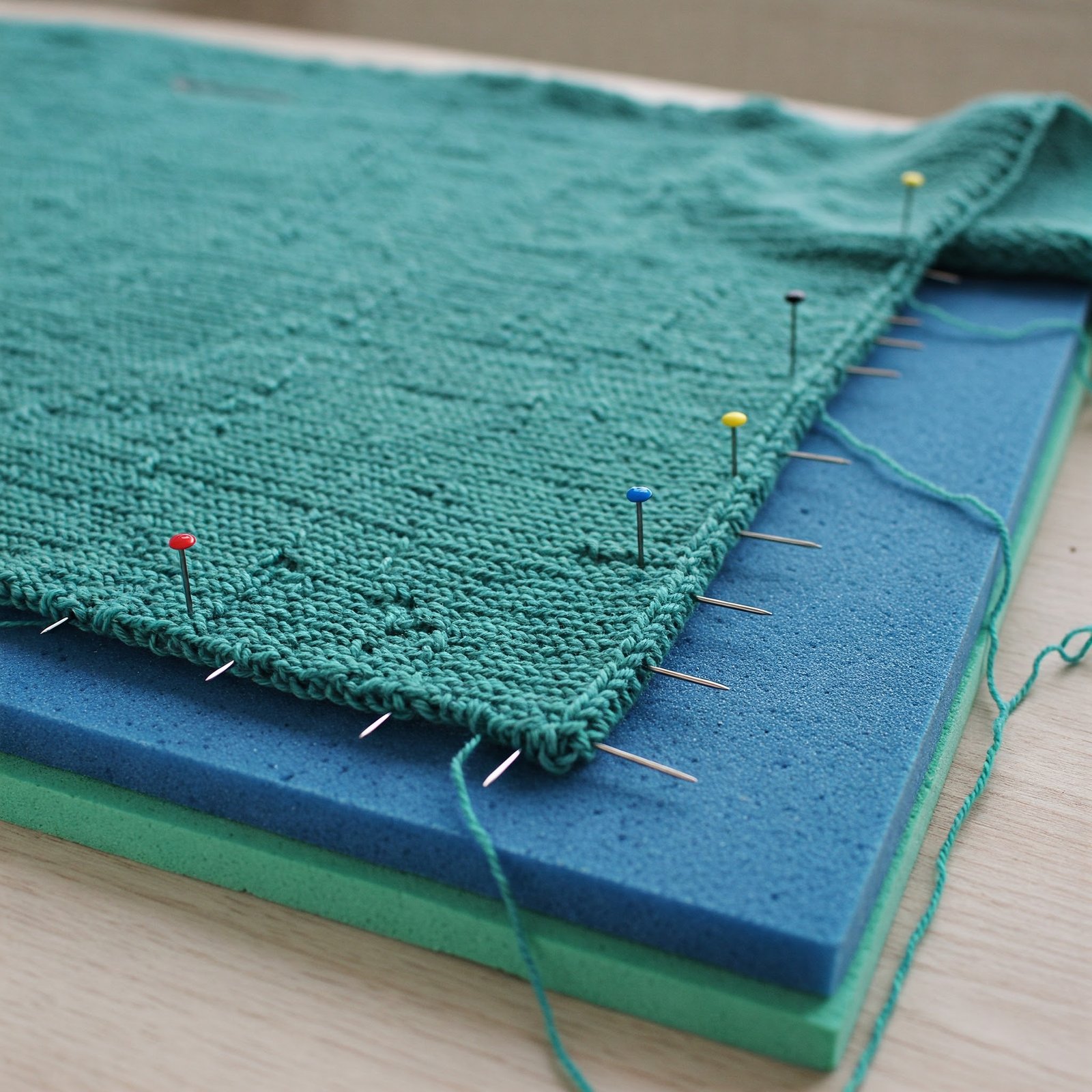 blocking a knitted sweater