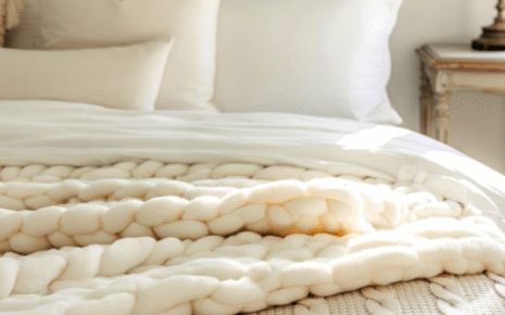 cable knit blanket