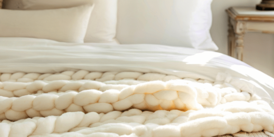cable knit blanket