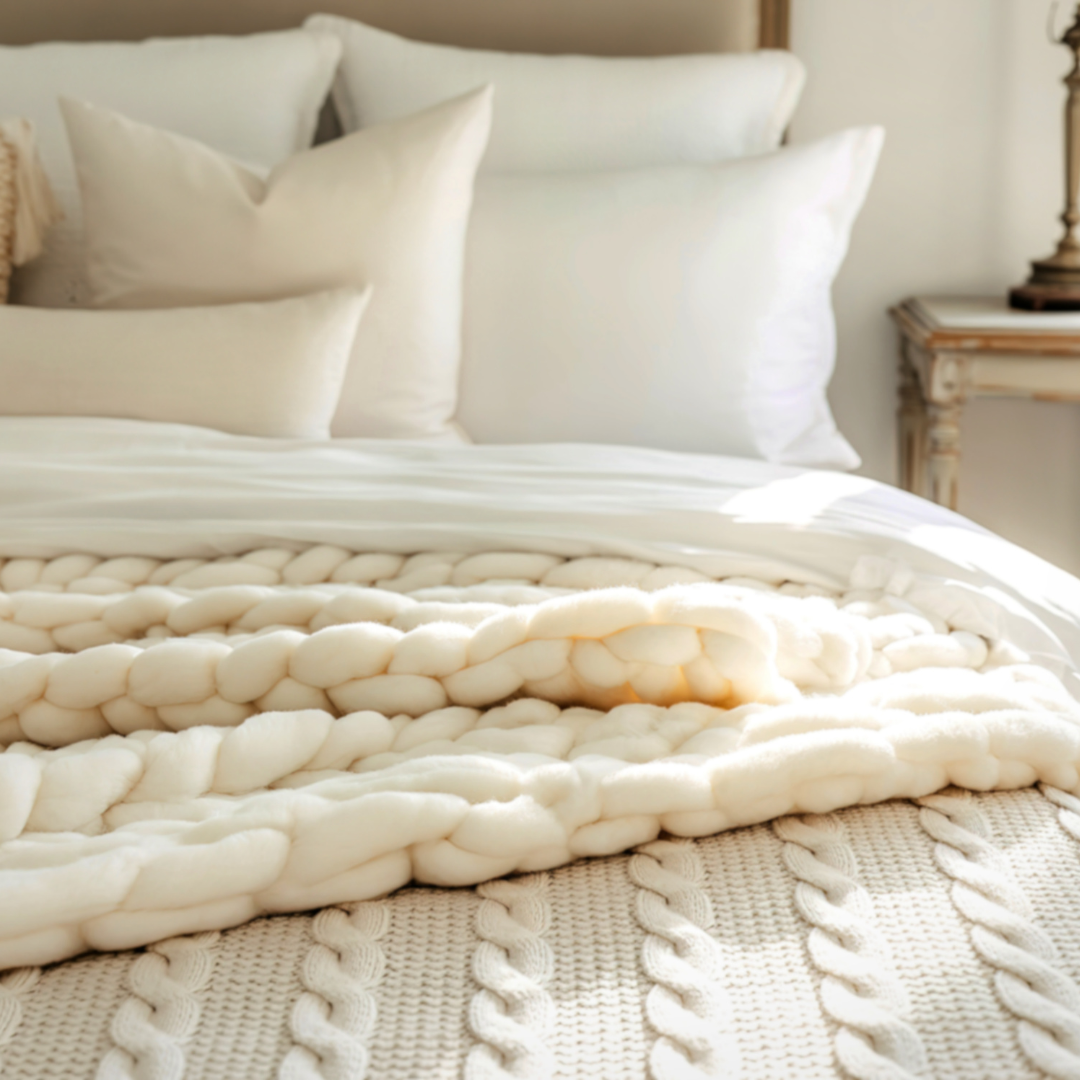 cable knit blanket